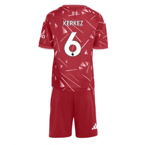 Stroje piłkarskie Liverpool Milos Kerkez #6 Koszulka Podstawowej dla dzieci 2026-27 Krótki Rękaw (+ szorty)
